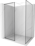Mexen Kioto ścianka prysznicowa Walk-in 160 x 70 cm, czarna ramka, biała - 800-160-202-20-70-070