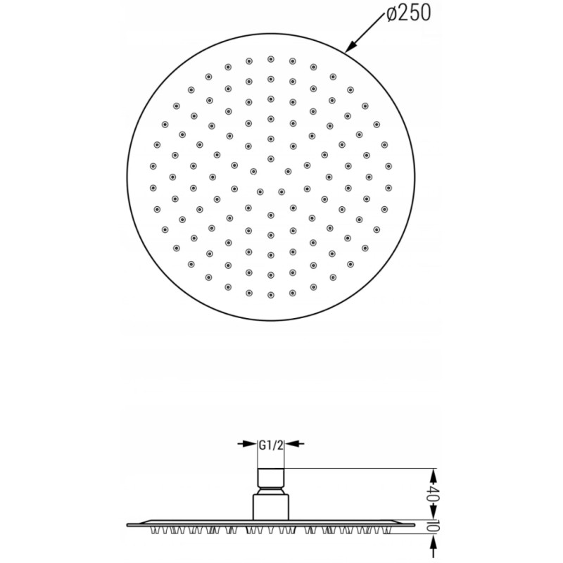 Mexen Slim deszczownica 25 cm z ramieniem prysznicowym, gun gray szczotkowany - 79225211-66