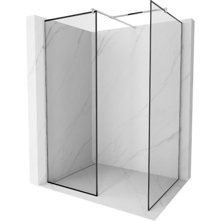 Mexen Kioto ścianka prysznicowa Walk-in 120 x 70 cm, czarna ramka, chrom - 800-120-202-01-70-070