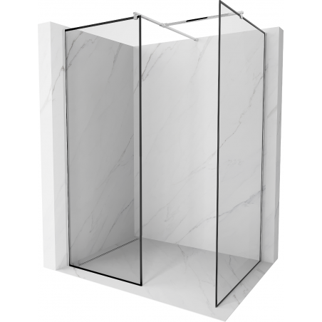 Mexen Kioto ścianka prysznicowa Walk-in 140 x 70 cm, czarna ramka, chrom - 800-140-202-01-70-070