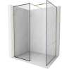 Mexen Kioto ścianka prysznicowa Walk-in 150 x 80 cm, czarna ramka, złota - 800-150-202-50-70-080
