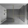 Mexen Kioto ścianka prysznicowa Walk-in 150 x 80 cm, czarna ramka, złota - 800-150-202-50-70-080
