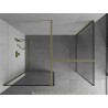 Mexen Kioto ścianka prysznicowa Walk-in 80 x 80 cm, czarna ramka, złota szczotkowana - 800-080-202-55-70-080