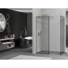 Mexen Kioto ścianka prysznicowa Walk-in 160 x 90 cm, czarna ramka, złota szczotkowana - 800-160-202-55-70-090