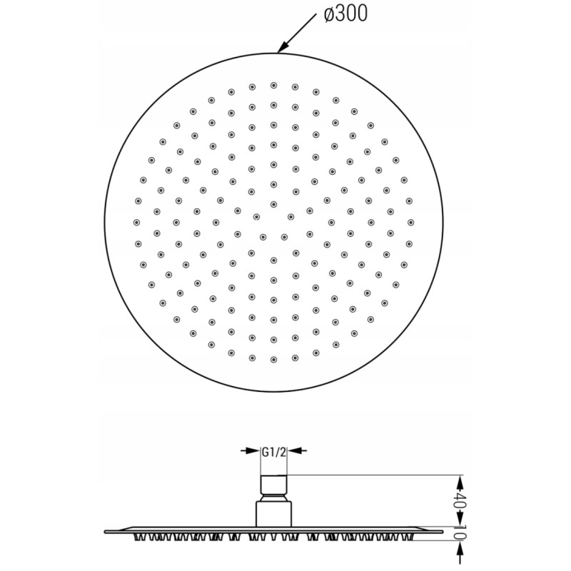 Mexen Slim deszczownica 30 cm z ramieniem prysznicowym, gun gray szczotkowany - 79230211-66