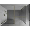 Mexen Kioto ścianka prysznicowa Walk-in 130 x 110 cm, czarna ramka, złota szczotkowana - 800-130-202-55-70-110