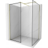 Mexen Kioto ścianka prysznicowa Walk-in 140 x 100 cm, czarna ramka, złota szczotkowana - 800-140-202-55-70-100