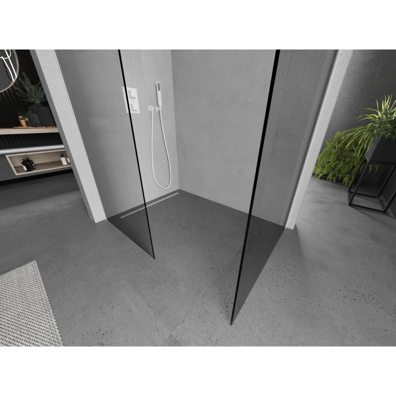 Mexen Kioto ścianka prysznicowa Walk-in 110 x 80 cm, transparent, biała - 800-110-202-20-00-080