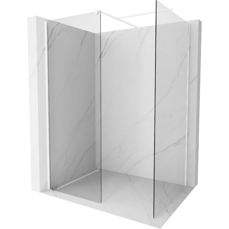 Mexen Kioto ścianka prysznicowa Walk-in 130 x 75 cm, transparent, biała - 800-130-202-20-00-075