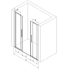 Mexen Velar L Duo drzwi prysznicowe rozsuwane 150 cm, grafit, gun metal - 871-150-003-42-95