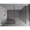 Mexen Kioto ścianka prysznicowa Walk-in 150 x 90 cm, czarna ramka, różowe złoto - 800-150-202-60-70-090