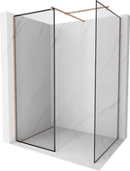 Mexen Kioto ścianka prysznicowa Walk-in 160 x 90 cm, czarna ramka, różowe złoto - 800-160-202-60-70-090