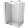 Mexen Kioto ścianka prysznicowa Walk-in 150 x 100 cm, czarna ramka, różowe złoto - 800-150-202-60-70-100