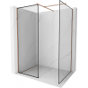 Mexen Kioto ścianka prysznicowa Walk-in 150 x 110 cm, czarna ramka, różowe złoto - 800-150-202-60-70-110