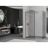 Mexen Kioto ścianka prysznicowa Walk-in 150 x 110 cm, czarna ramka, różowe złoto - 800-150-202-60-70-110