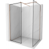 Mexen Kioto ścianka prysznicowa Walk-in 90 x 80 cm, czarna ramka, miedź szczotkowana - 800-090-202-65-70-080