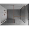 Mexen Kioto ścianka prysznicowa Walk-in 110 x 80 cm, czarna ramka, miedź szczotkowana - 800-110-202-65-70-080