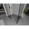 Mexen Kioto ścianka prysznicowa Walk-in 110 x 80 cm, czarna ramka, miedź szczotkowana - 800-110-202-65-70-080
