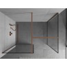 Mexen Kioto ścianka prysznicowa Walk-in 90 x 90 cm, czarna ramka, miedź szczotkowana - 800-090-202-65-70-090