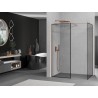 Mexen Kioto ścianka prysznicowa Walk-in 130 x 90 cm, czarna ramka, miedź szczotkowana - 800-130-202-65-70-090