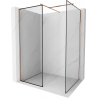 Mexen Kioto ścianka prysznicowa Walk-in 120 x 120 cm, czarna ramka, miedź szczotkowana - 800-120-202-65-70-120
