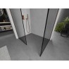 Mexen Kioto ścianka prysznicowa Walk-in 120 x 120 cm, czarna ramka, miedź szczotkowana - 800-120-202-65-70-120