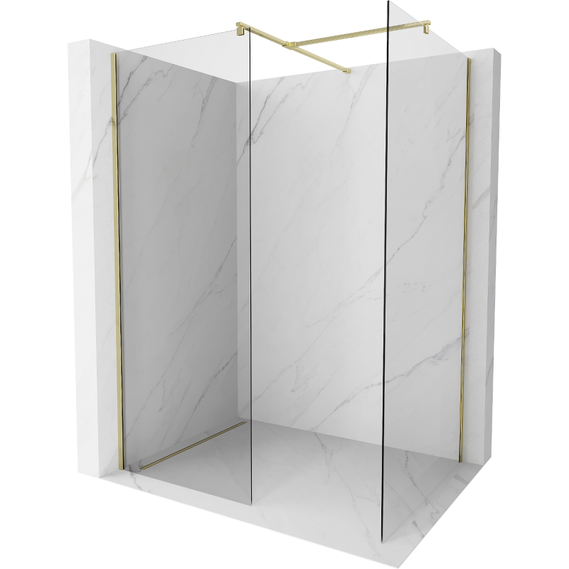 Mexen Kioto ścianka prysznicowa Walk-in 100 x 100 cm, transparent, złota - 800-100-202-50-00-100