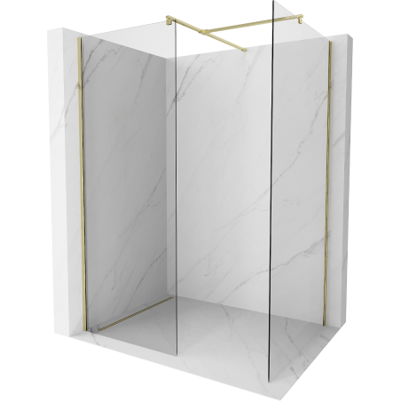 Mexen Kioto ścianka prysznicowa Walk-in 135 x 80 cm, transparent, złota - 800-135-202-50-00-080