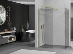 Mexen Kioto ścianka prysznicowa Walk-in 140 x 120 cm, transparent, złota - 800-140-202-50-00-120
