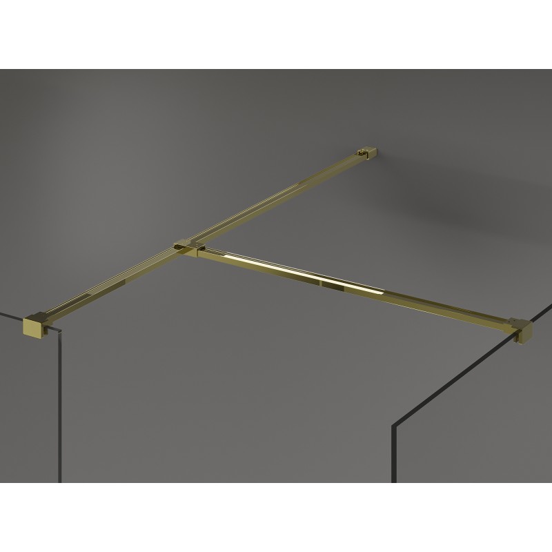 Mexen Kioto ścianka prysznicowa Walk-in 160 x 80 cm, transparent, złota - 800-160-202-50-00-080