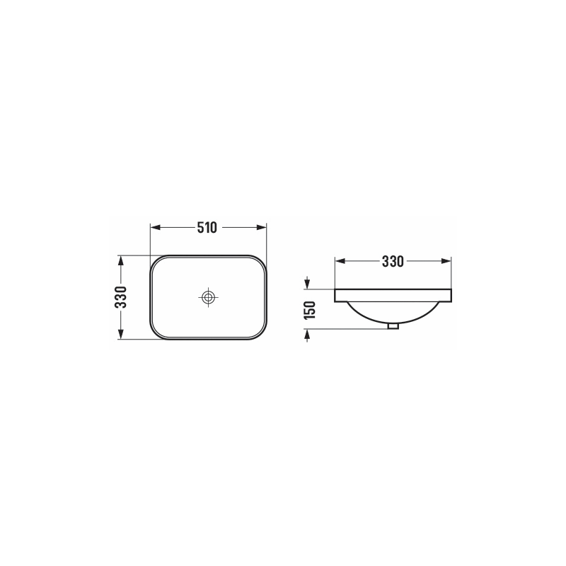 Mexen Nina umywalka wpuszczana w blat 51 x 33 cm, biała - 21665100