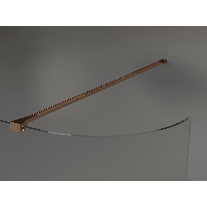 Mexen Kioto-R ścianka prysznicowa zaokrąglona Walk-in 80 x 200 cm, transparent 8 mm, różowe złoto - 800-080-101-60-06