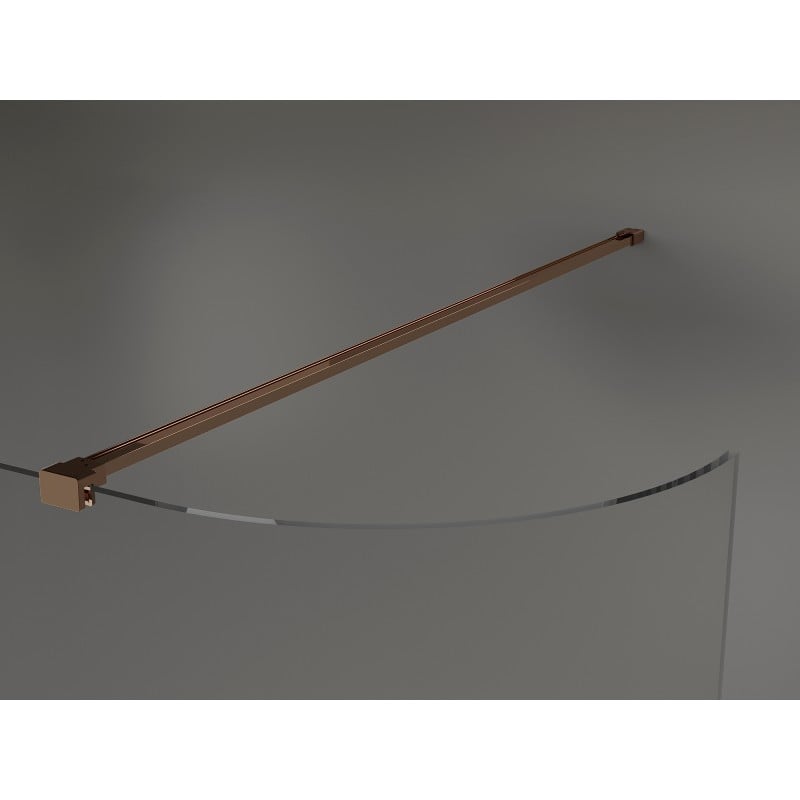 Mexen Kioto-R ścianka prysznicowa zaokrąglona Walk-in 140 x 200 cm, transparent 8 mm, różowe złoto - 800-140-101-60-06