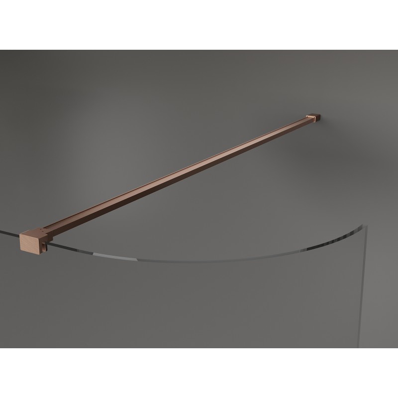 Mexen Kioto-R ścianka prysznicowa zaokrąglona Walk-in 80 x 200 cm, transparent 8 mm, miedź szczotkowana - 800-080-101-65-06