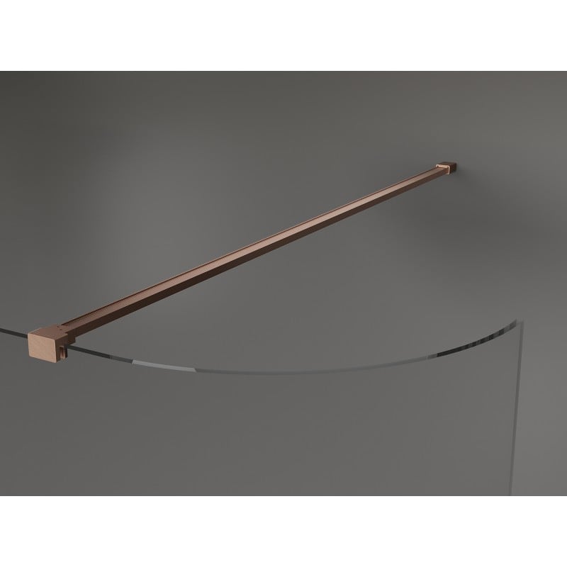 Mexen Kioto-R ścianka prysznicowa zaokrąglona Walk-in 150 x 200 cm, transparent 8 mm, miedź szczotkowana - 800-150-101-65-06