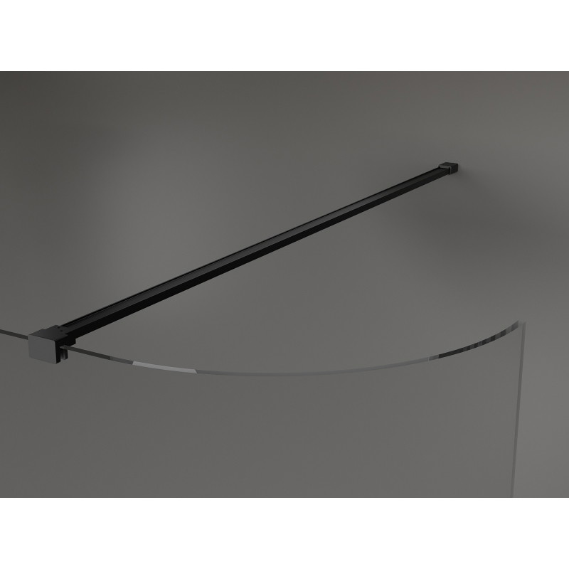Mexen Kioto-R ścianka prysznicowa zaokrąglona Walk-in 90 x 200 cm, transparent 8 mm, czarna - 800-090-101-70-06