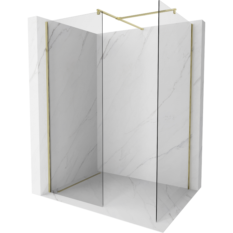 Mexen Kioto ścianka prysznicowa Walk-in 180 x 120 cm, transparent, złota - 800-180-202-50-00-120