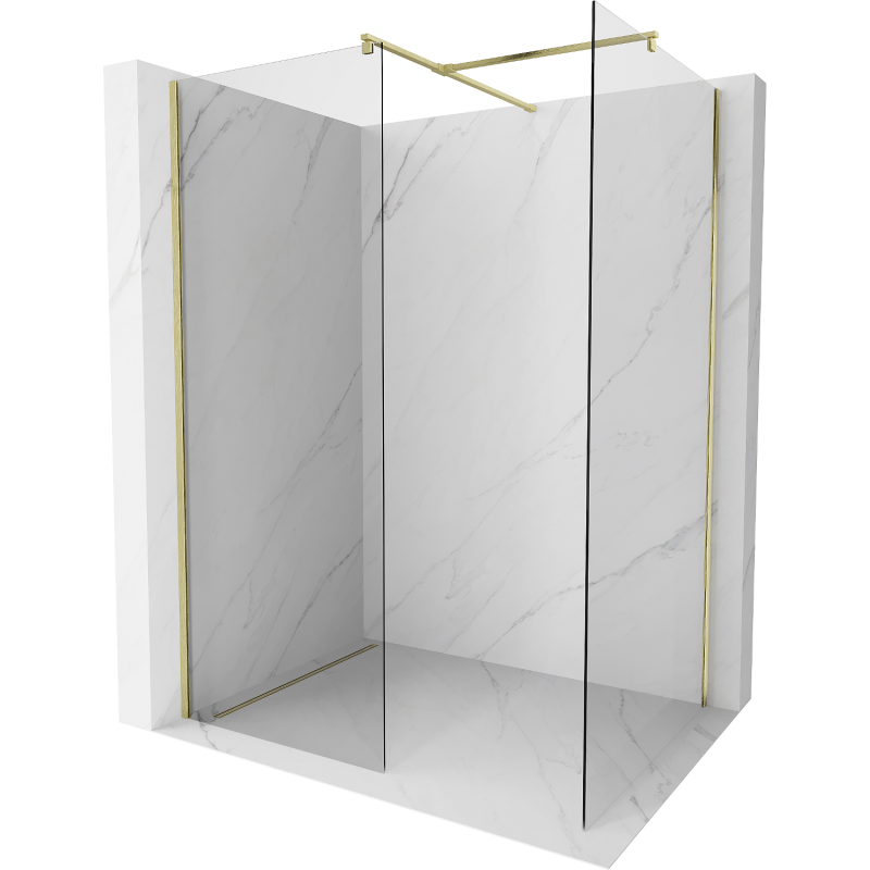 Mexen Kioto ścianka prysznicowa Walk-in 100 x 70 cm, transparent, złota szczotkowana - 800-100-202-55-00-070
