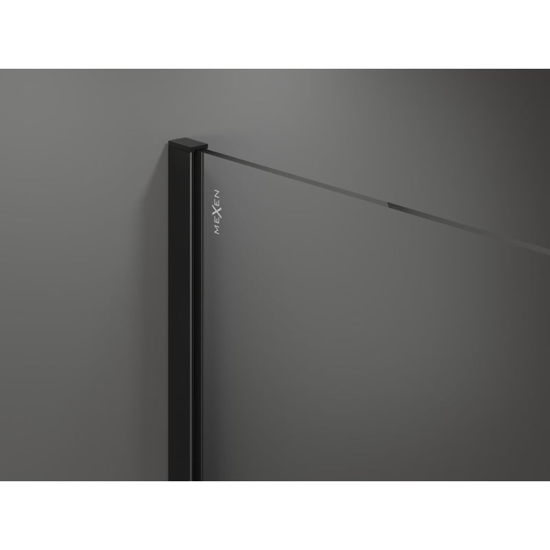 Mexen Kioto ścianka prysznicowa Walk-in 90 x 200 cm, szron 8 mm, czarna - 800-090-101-70-30