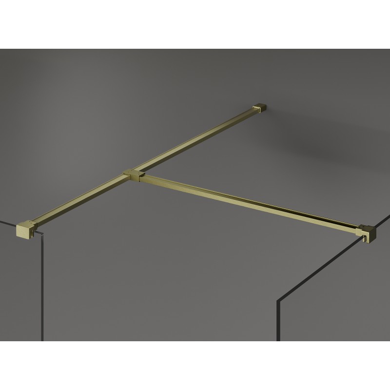 Mexen Kioto ścianka prysznicowa Walk-in 125 x 80 cm, transparent, złota szczotkowana - 800-125-202-55-00-080