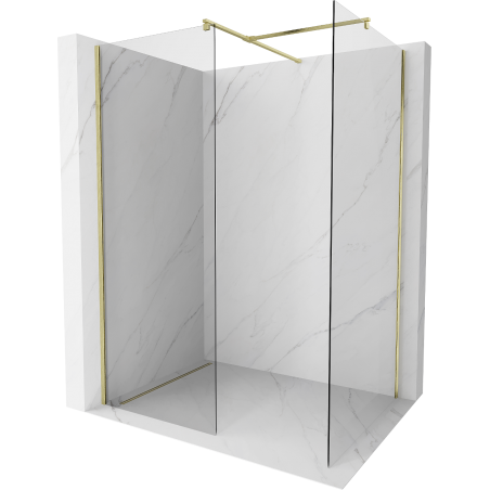 Mexen Kioto ścianka prysznicowa Walk-in 140 x 110 cm, transparent, złota szczotkowana - 800-140-202-55-00-110