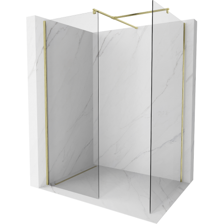 Mexen Kioto ścianka prysznicowa Walk-in 180 x 115 cm, transparent, złota szczotkowana - 800-180-202-55-00-115