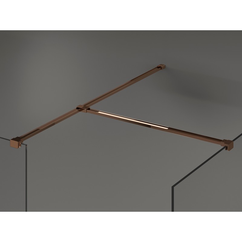 Mexen Kioto ścianka prysznicowa Walk-in 100 x 85 cm, transparent, różowe złoto - 800-100-202-60-00-085