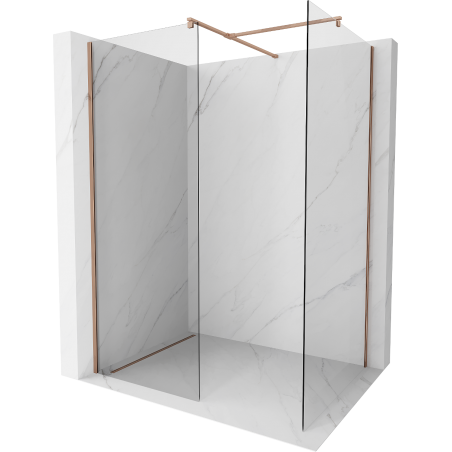 Mexen Kioto ścianka prysznicowa Walk-in 125 x 120 cm, transparent, różowe złoto - 800-125-202-60-00-120