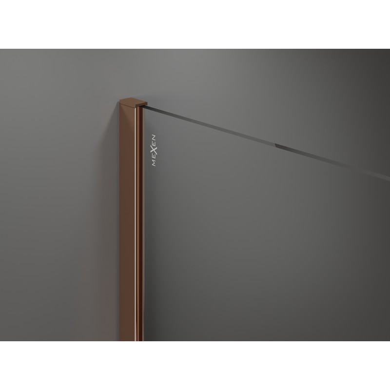 Mexen Kioto ścianka prysznicowa Walk-in 140 x 105 cm, transparent, różowe złoto - 800-140-202-60-00-105