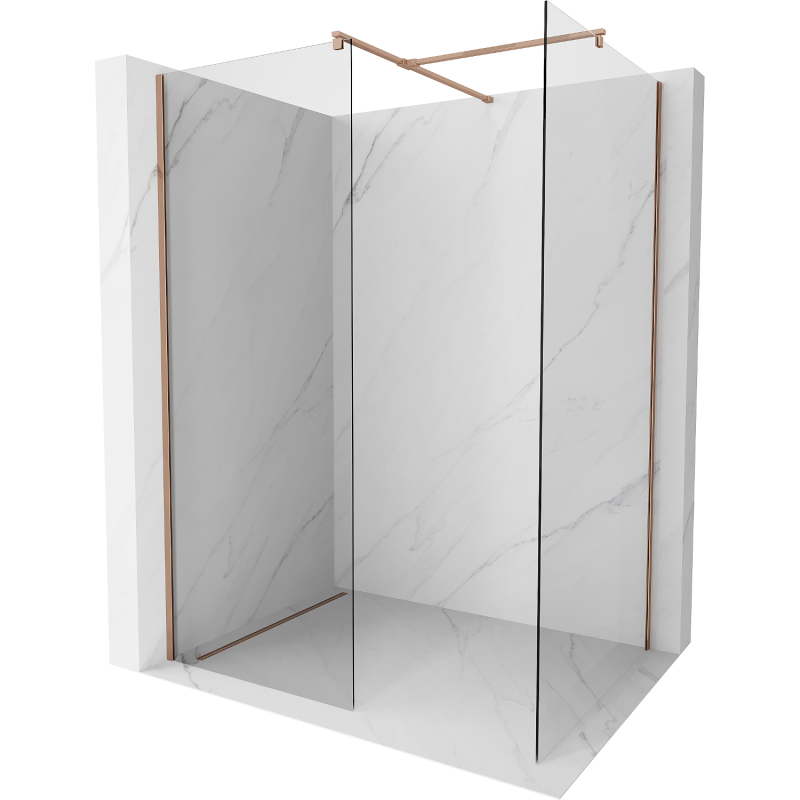 Mexen Kioto ścianka prysznicowa Walk-in 180 x 85 cm, transparent, różowe złoto - 800-180-202-60-00-085