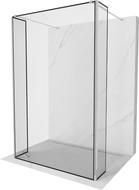 Mexen Kioto ścianka prysznicowa wolnostojąca 110 x 30 x 30 cm, czarna ramka, chrom - 800-110-030-222-01-70-030