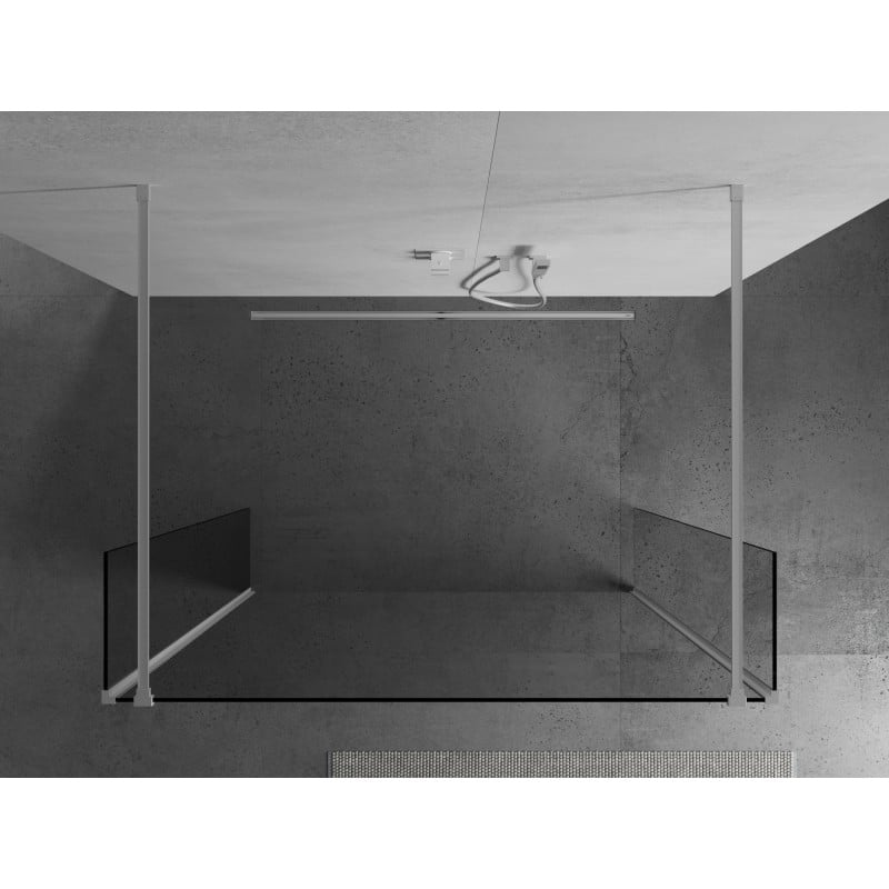 Mexen Kioto ścianka prysznicowa wolnostojąca 120 x 30 x 30 cm, transparent, biała - 800-120-030-222-20-00-030