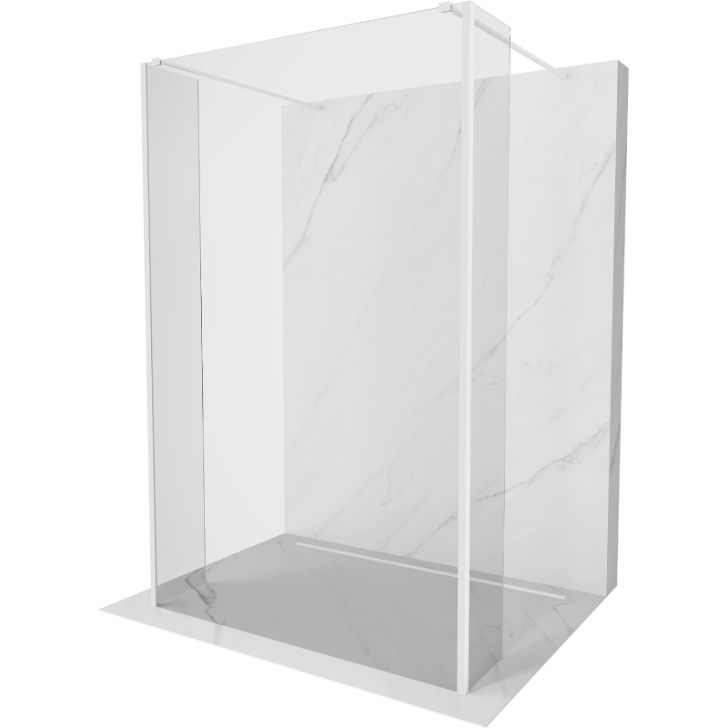 Mexen Kioto ścianka prysznicowa wolnostojąca 120 x 30 x 30 cm, transparent, biała - 800-120-030-222-20-00-030