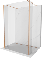 Mexen Kioto ścianka prysznicowa wolnostojąca 130 x 30 x 30 cm, transparent, miedź szczotkowana - 800-130-030-222-65-00-030